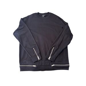 Diesel Black Multi Zip Crewneck Sweatshirt
